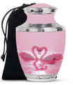 Pink Couple Swan Urn for Ashes – Beautiful Love-Themed Memorial Urn