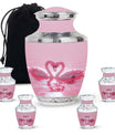 Pink Couple Swan Urn for Ashes – Beautiful Love-Themed Memorial Urn