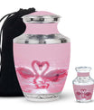 Pink Couple Swan Urn for Ashes – Beautiful Love-Themed Memorial Urn