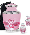 Pink Couple Swan Urn for Ashes – Beautiful Love-Themed Memorial Urn