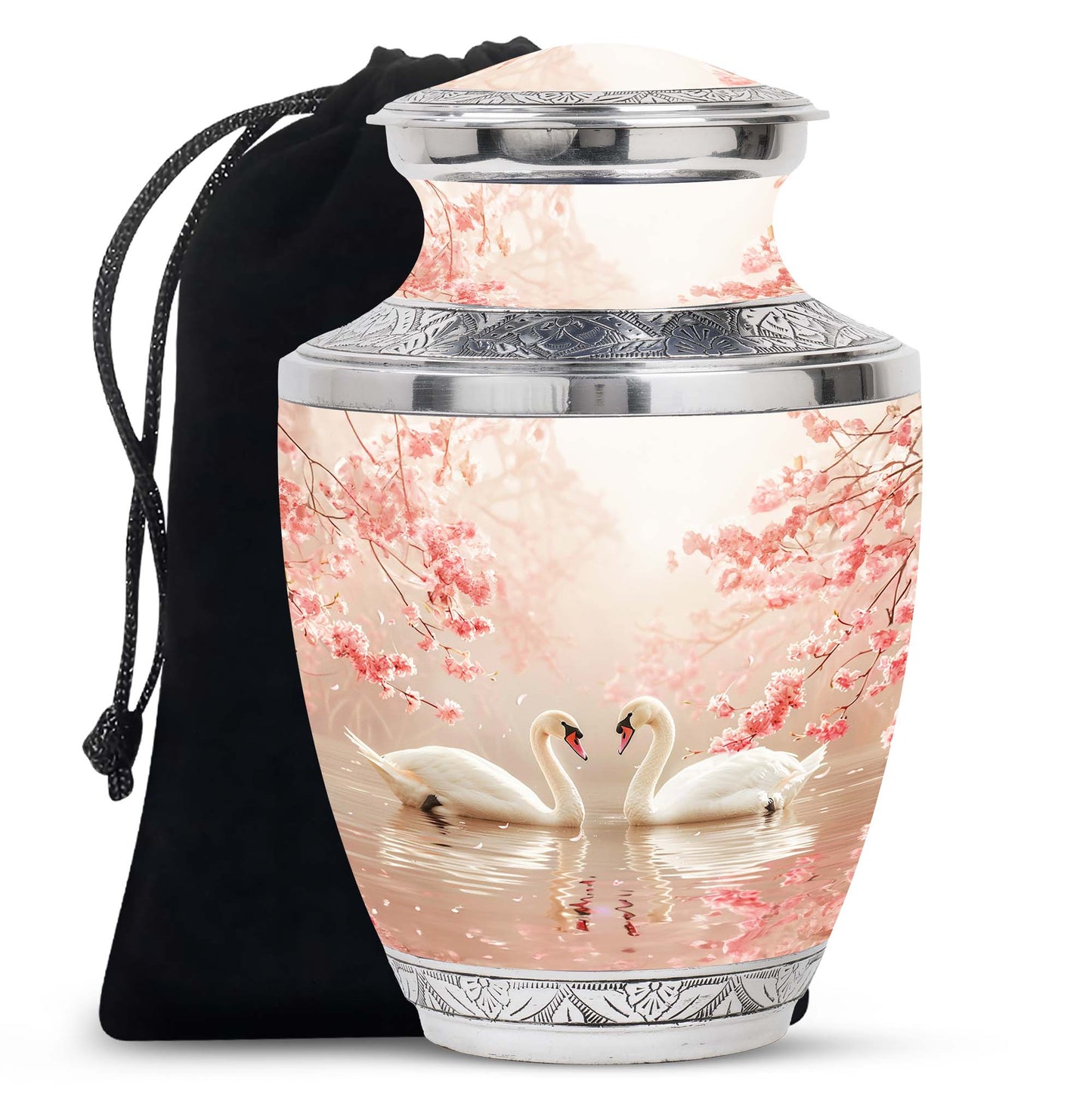 Personalized Swan Cremation Urn for Human Ashes - 10-inch, 200 cu in - Yatskia
