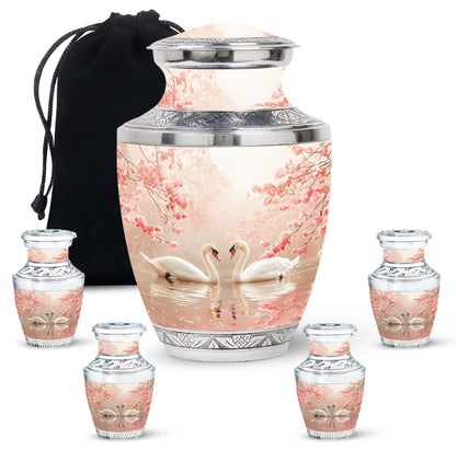 Personalized Swan Cremation Urn for Human Ashes - 10-inch, 200 cu in - Yatskia
