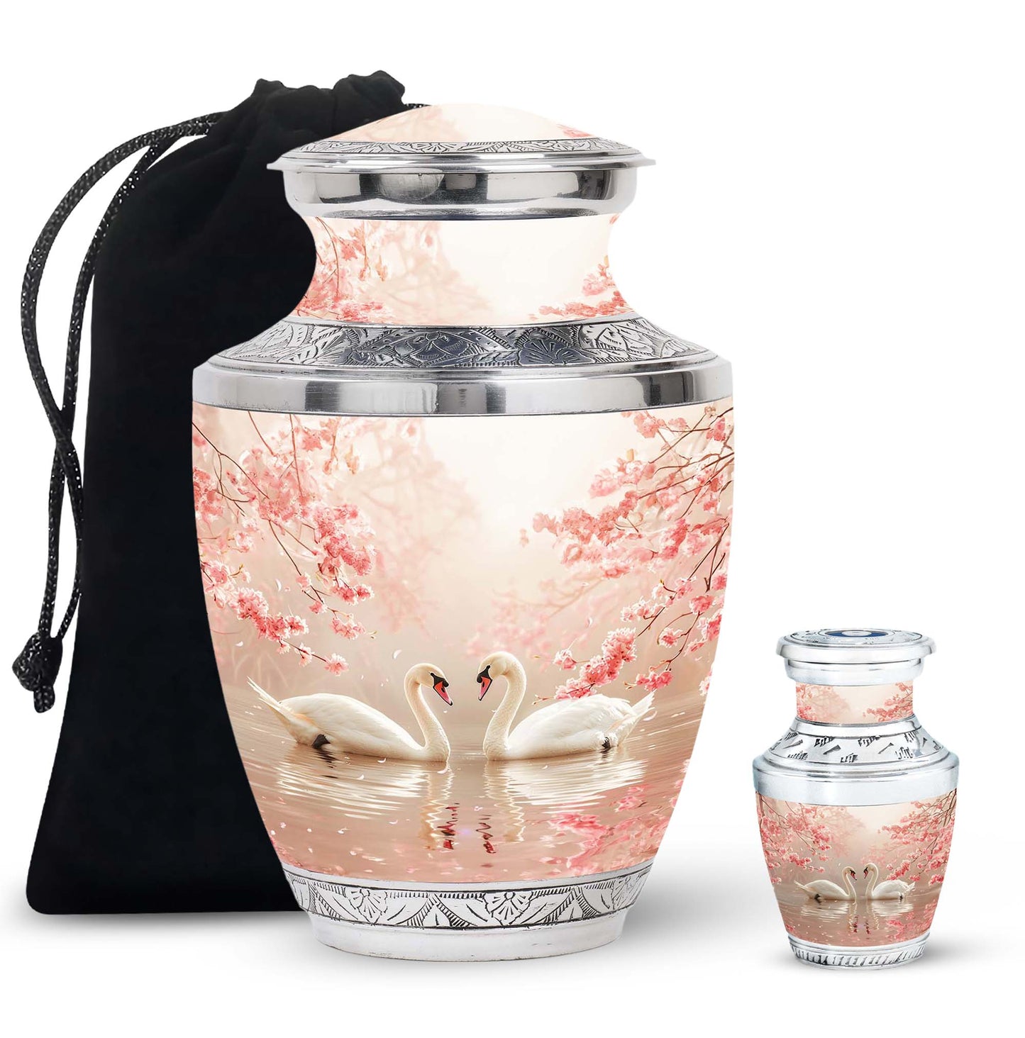 Personalized Swan Cremation Urn for Human Ashes - 10-inch, 200 cu in - Yatskia