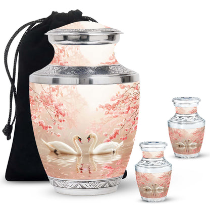 Personalized Swan Cremation Urn for Human Ashes - 10-inch, 200 cu in - Yatskia