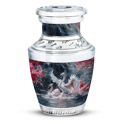 White Personalized Bird Cremation Urn for Human Ashes - 10-inch, 200 cu in - Yatskia