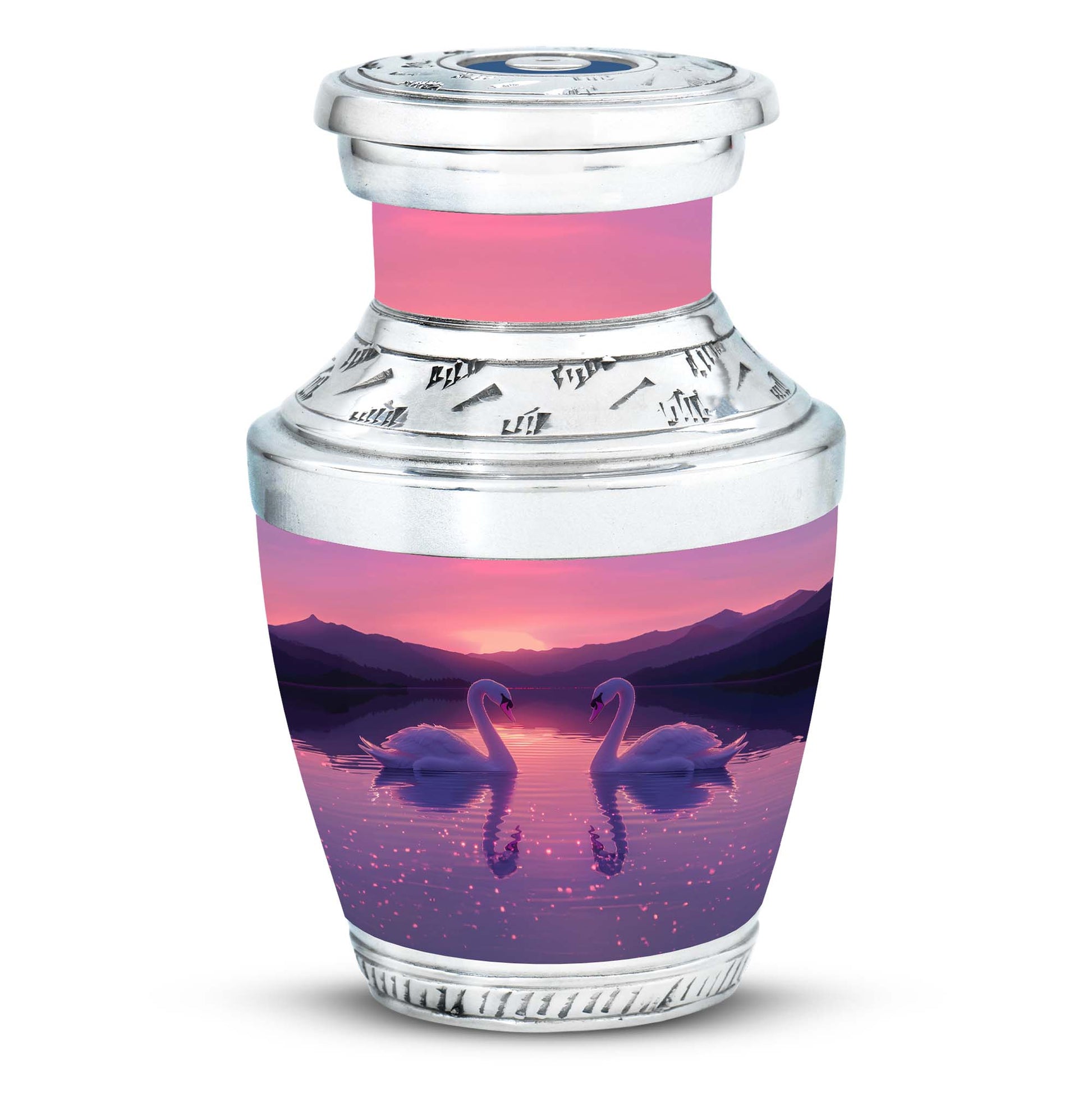 Pink Couple Swan Urn – Elegant Memorial Cremation Urn For Couple Ashes