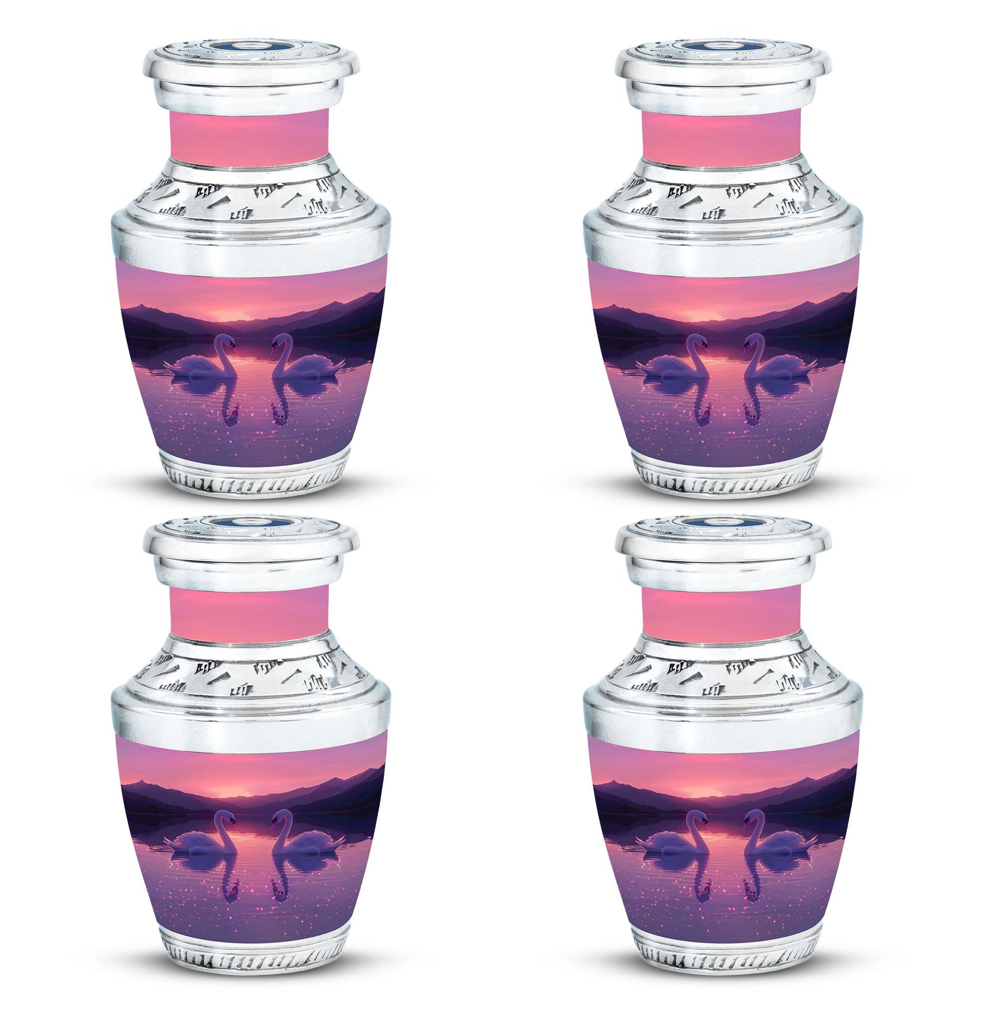 Pink Couple Swan Urn – Elegant Memorial Cremation Urn For Couple Ashes
