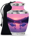 Pink Couple Swan Urn – Elegant Memorial Cremation Urn For Couple Ashes