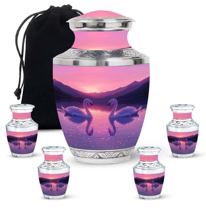 Pink Personalized Bird Cremation Urn for Human Ashes - 10-inch, 200 cu in - Yatskia