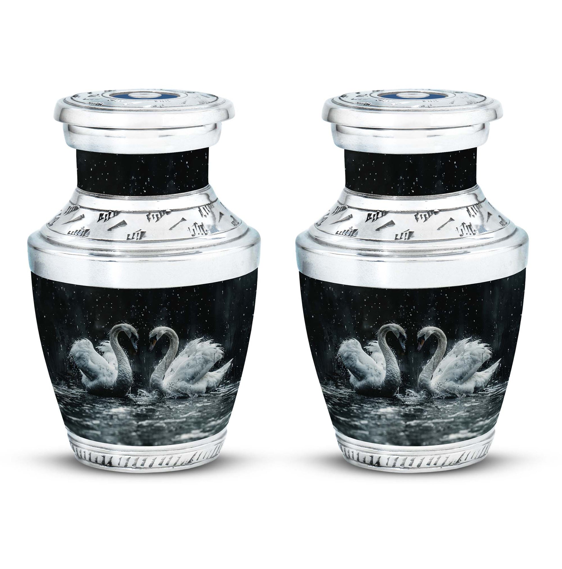 Double Swan Cremation Urns For Human Ashes - Memorial Urn for Mom and Dad