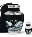 Double Swan Cremation Urns For Human Ashes - Memorial Urn for Mom and Dad