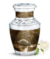 Golden Light Swan Cremation Urn for Human Ashes  - Memorial Urn for Adults