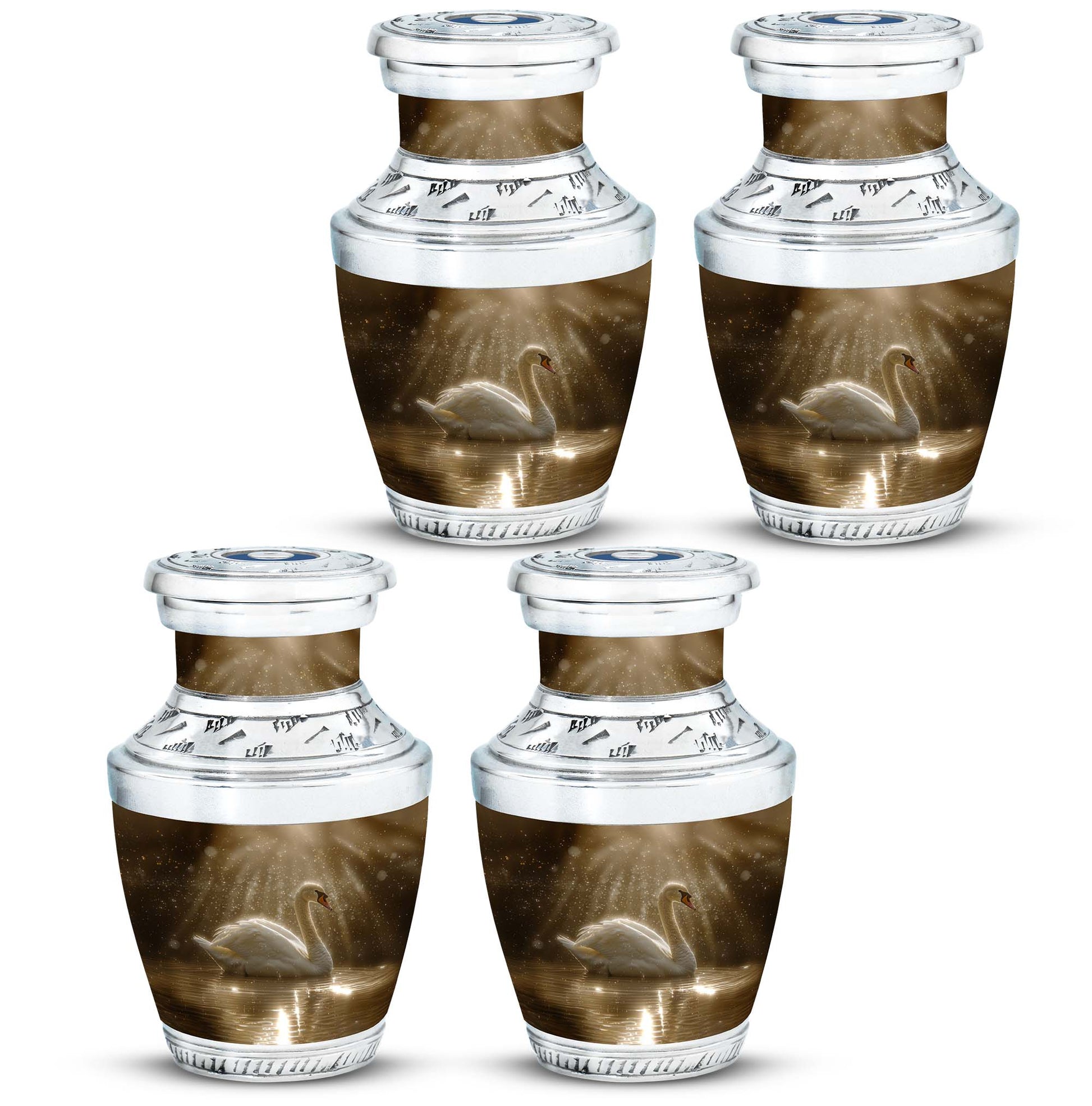 Golden Light Swan Cremation Urn for Human Ashes  - Memorial Urn for Adults