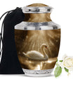 Golden Light Swan Cremation Urn for Human Ashes  - Memorial Urn for Adults