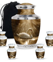 Golden Light Swan Cremation Urn for Human Ashes  - Memorial Urn for Adults
