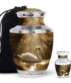 Golden Light Swan Cremation Urn for Human Ashes  - Memorial Urn for Adults