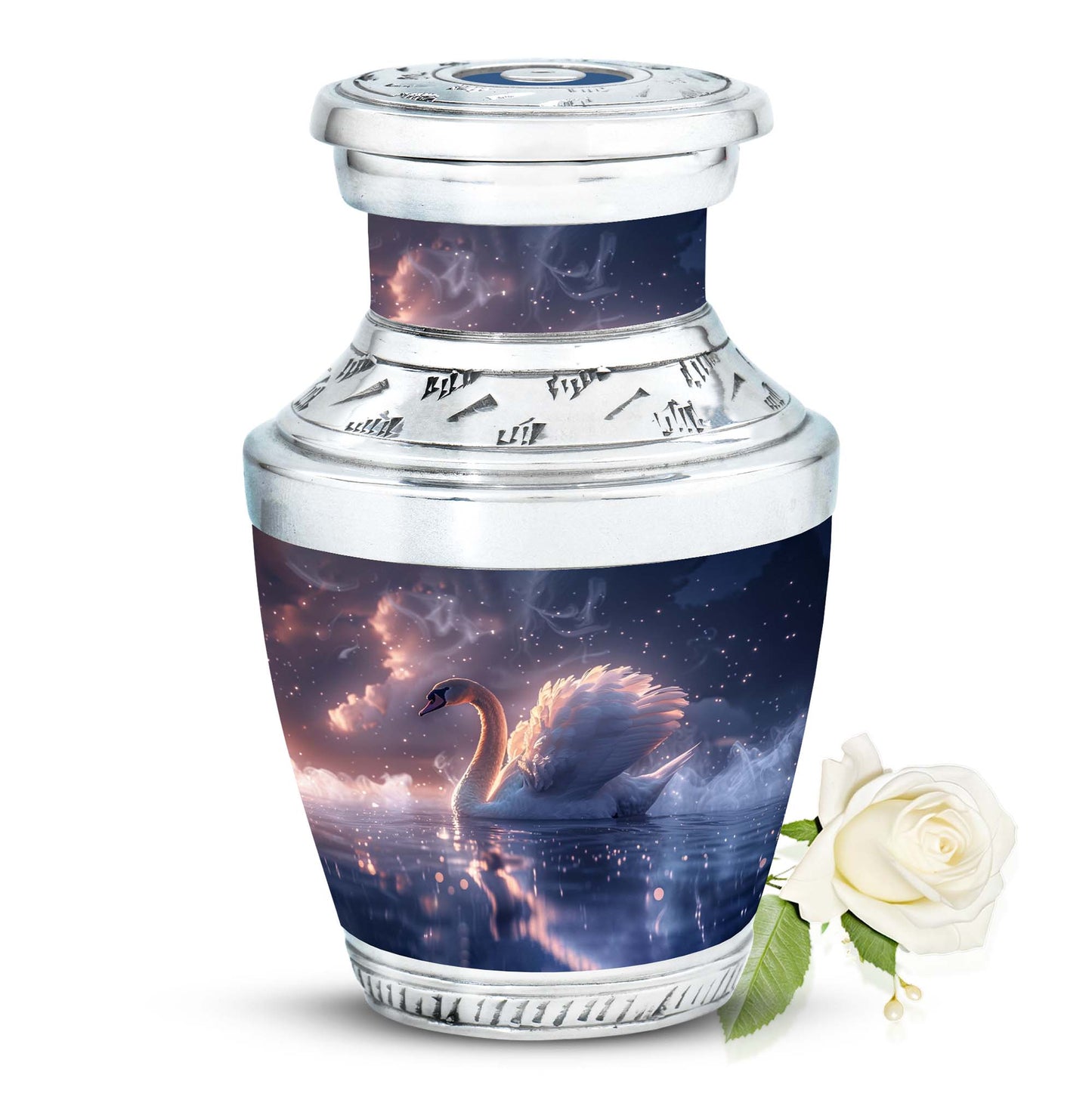 Personalized Swan Cremation Urn for Human Ashes - 10-inch, 200 cu in - Yatskia