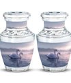 Dual Swan Cremation Urn For Human Ashes For Men and Women