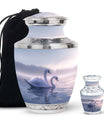 Dual Swan Cremation Urn For Human Ashes For Men and Women