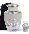 Duo Swan Keepsake Cremation Urn For Human Ashes - Mini Urns For Ashes