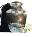 Golden Swan Funeral Urn for Human Ashes - Cremation Urn For Adults