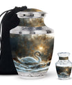 Golden Swan Funeral Urn for Human Ashes - Cremation Urn For Adults