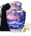 Purple Swan Cremation Urn for Human Ashes - Large Urns For Female & Male