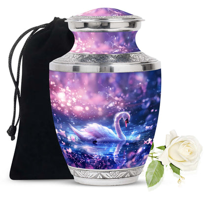 Purple Personalized Bird Cremation Urn for Human Ashes - 10-inch, 200 cu in - Yatskia