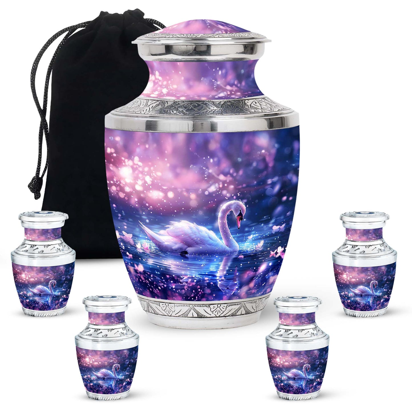 Purple Personalized Bird Cremation Urn for Human Ashes - 10-inch, 200 cu in - Yatskia