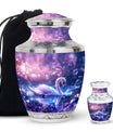 Purple Swan Cremation Urn for Human Ashes - Large Urns For Female & Male
