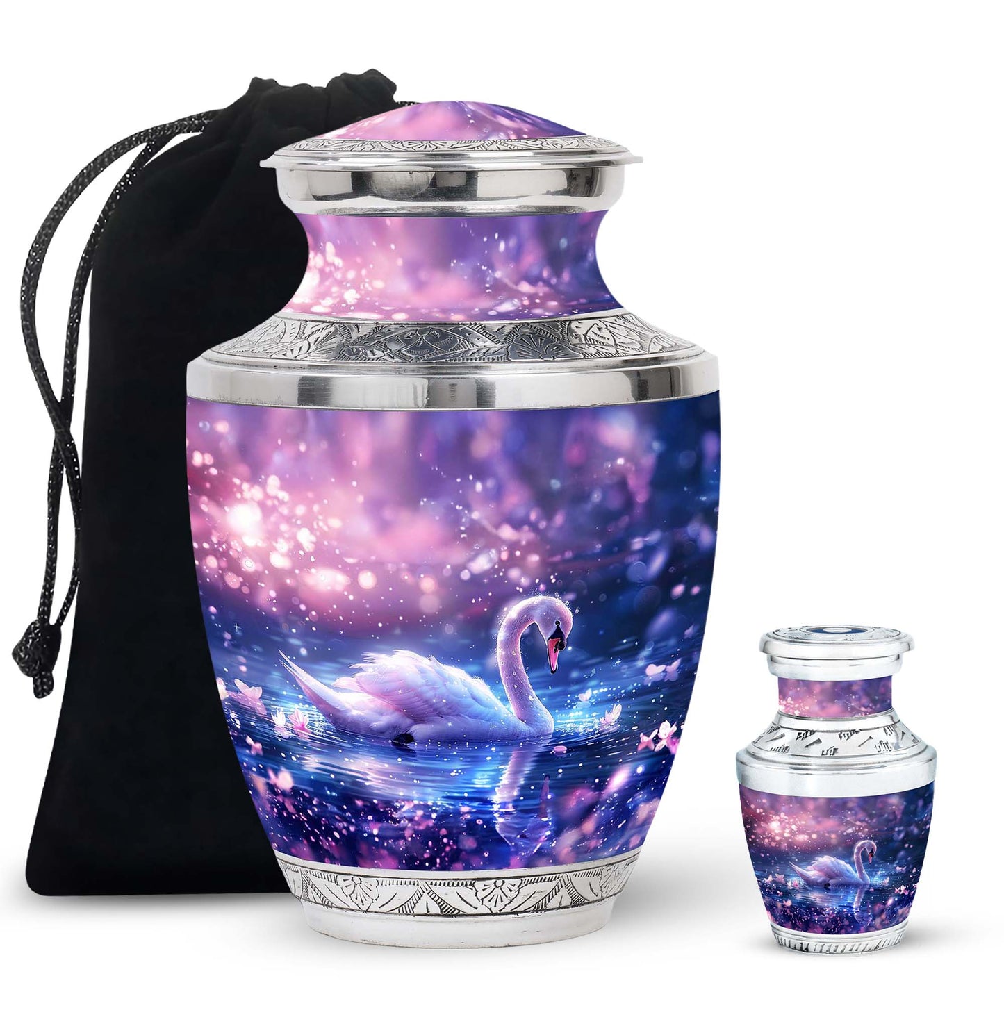 Purple Personalized Bird Cremation Urn for Human Ashes - 10-inch, 200 cu in - Yatskia
