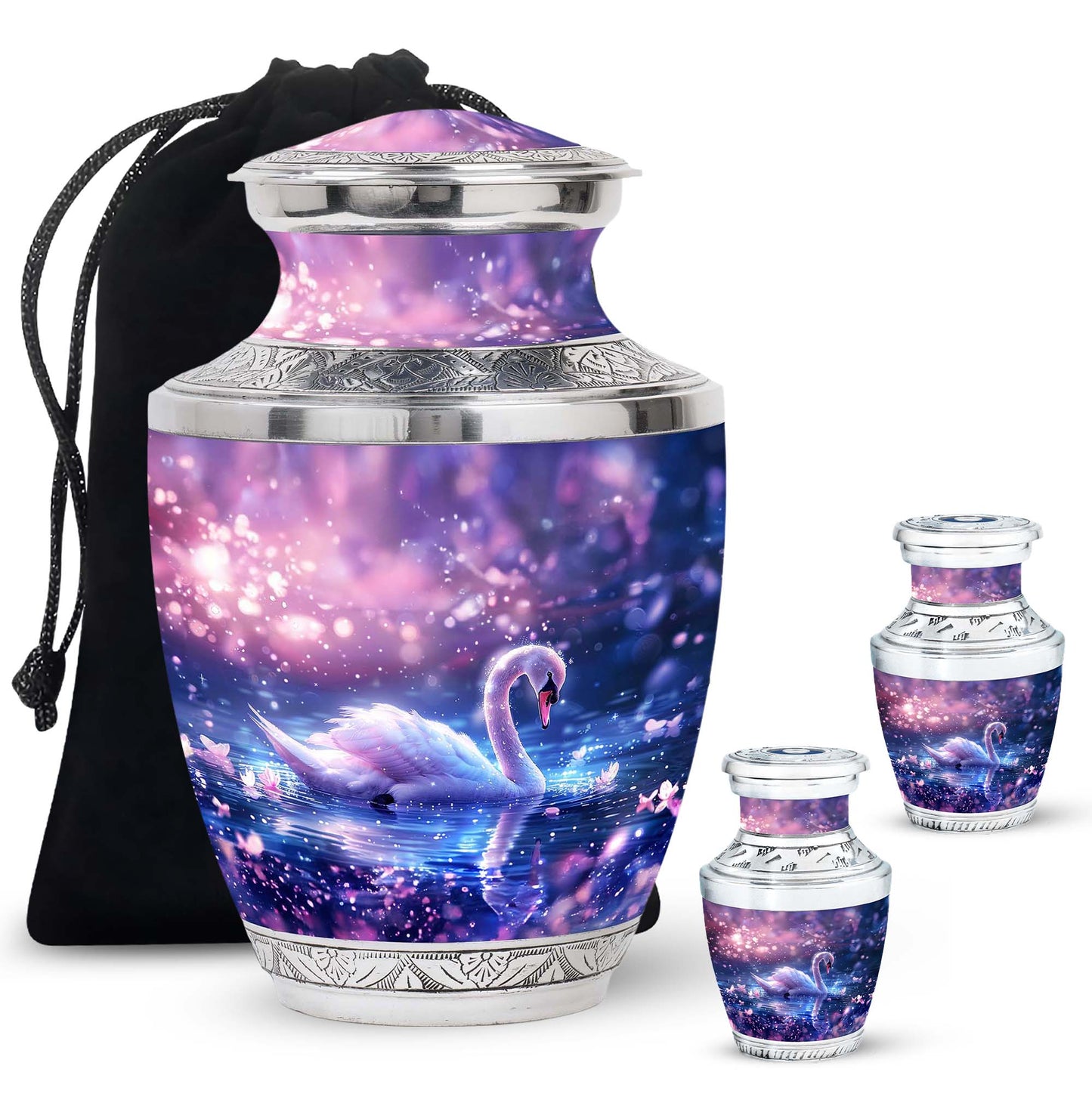 Purple Personalized Bird Cremation Urn for Human Ashes - 10-inch, 200 cu in - Yatskia