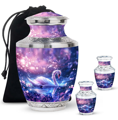 Purple Personalized Bird Cremation Urn for Human Ashes - 10-inch, 200 cu in - Yatskia