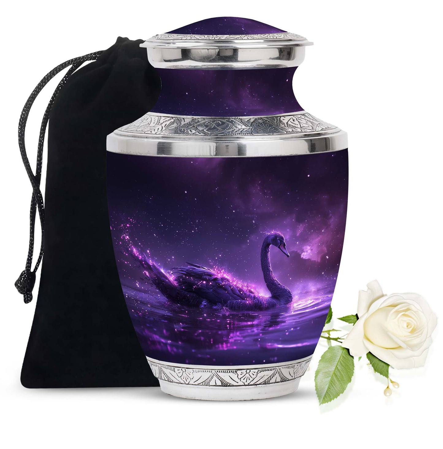 Purple Personalized Bird Cremation Urn for Human Ashes - 10-inch, 200 cu in - Yatskia