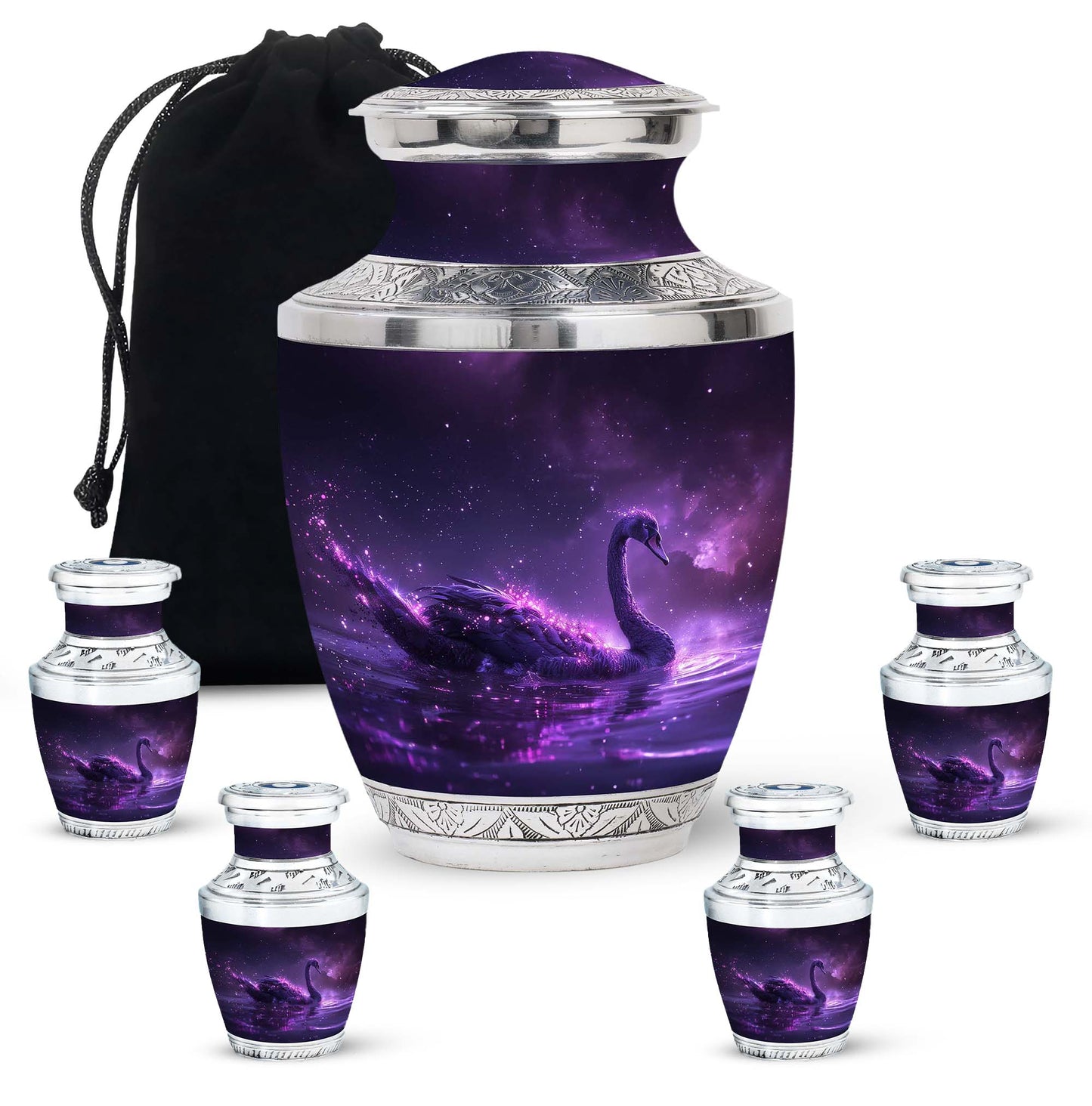 Purple Personalized Bird Cremation Urn for Human Ashes - 10-inch, 200 cu in - Yatskia
