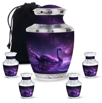 Purple Personalized Bird Cremation Urn for Human Ashes - 10-inch, 200 cu in - Yatskia