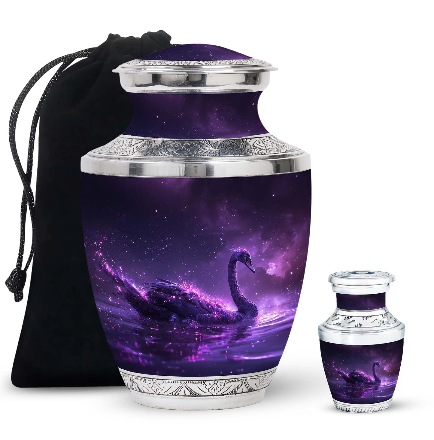 Purple Personalized Bird Cremation Urn for Human Ashes - 10-inch, 200 cu in - Yatskia