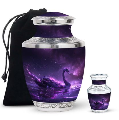 Purple Personalized Bird Cremation Urn for Human Ashes - 10-inch, 200 cu in - Yatskia