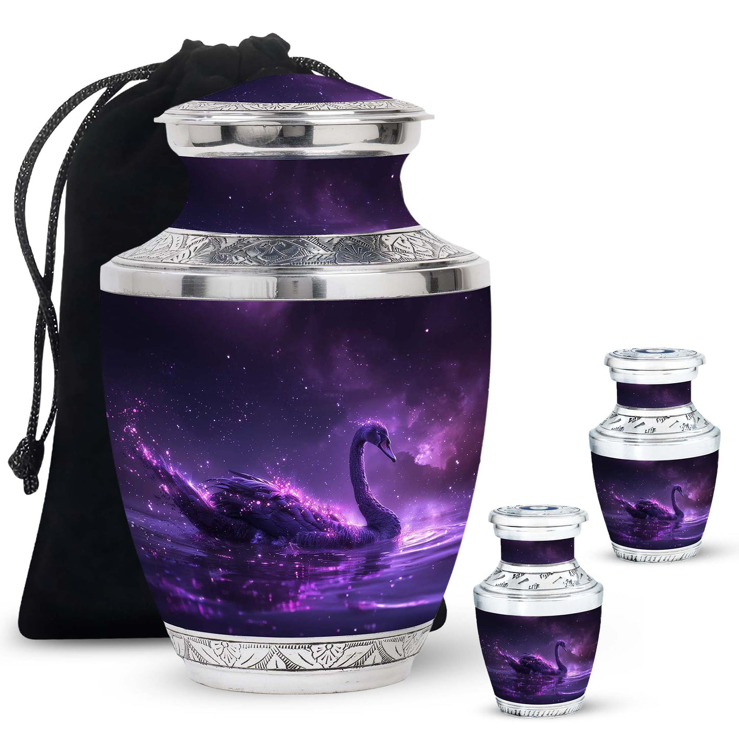 Purple Personalized Bird Cremation Urn for Human Ashes - 10-inch, 200 cu in - Yatskia