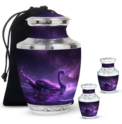 Purple Personalized Bird Cremation Urn for Human Ashes - 10-inch, 200 cu in - Yatskia