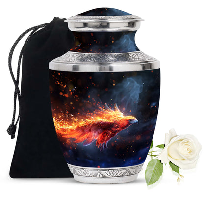 Personalized Eagle Cremation Urn for Men - 10-inch, 200 cu in - Yatskia