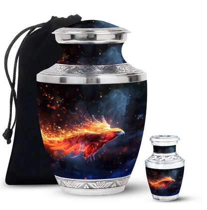 Personalized Eagle Cremation Urn for Men - 10-inch, 200 cu in - Yatskia