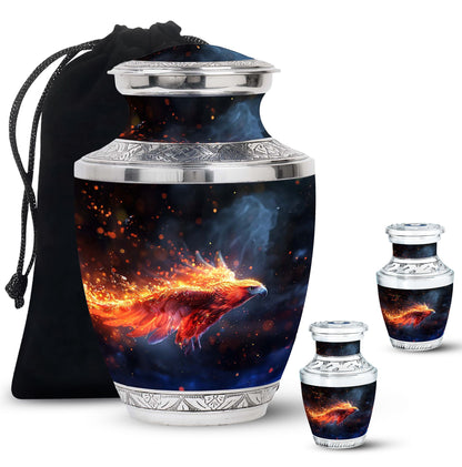 Personalized Eagle Cremation Urn for Men - 10-inch, 200 cu in - Yatskia