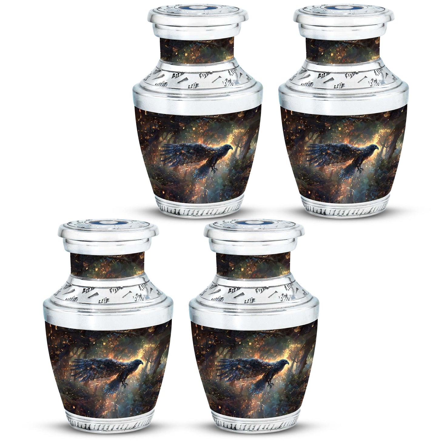 Black Personalized Eagle Cremation Urn for Adults - 10-inch, 200 cu in - Yatskia