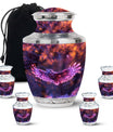 Purple Owl Cremation Urn for Human Ashes - Memorial Urn for Burial