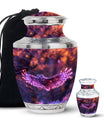 Purple Owl Cremation Urn for Human Ashes - Memorial Urn for Burial