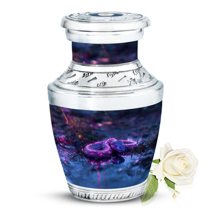 Purple Personalized Snake Cremation Urn for Adults - 10-inch, 200 cu in - Yatskia
