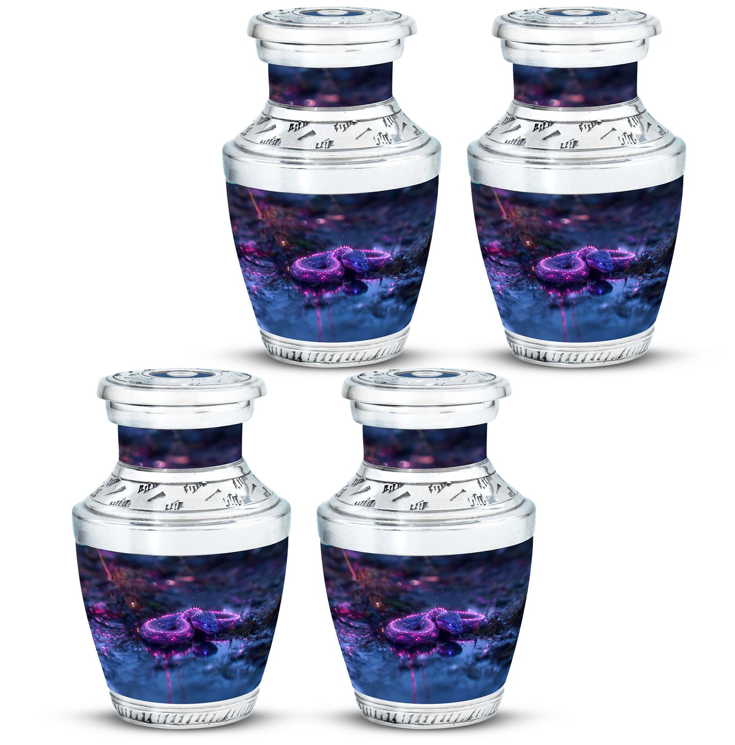 Purple Personalized Snake Cremation Urn for Adults - 10-inch, 200 cu in - Yatskia