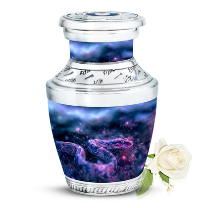 Blue Personalized Snake Cremation Urn for Human Ashes - 10-inch, 200 cu in - Yatskia