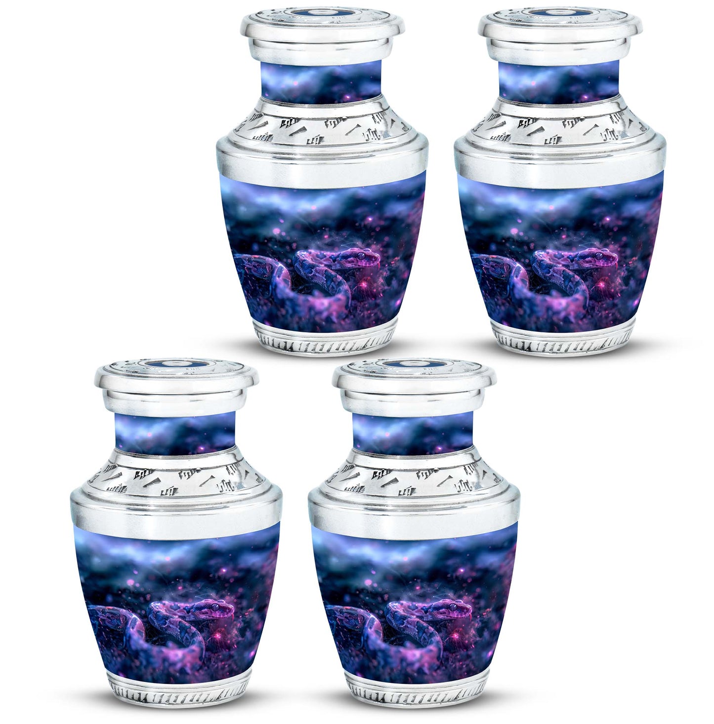 Blue Personalized Snake Cremation Urn for Human Ashes - 10-inch, 200 cu in - Yatskia
